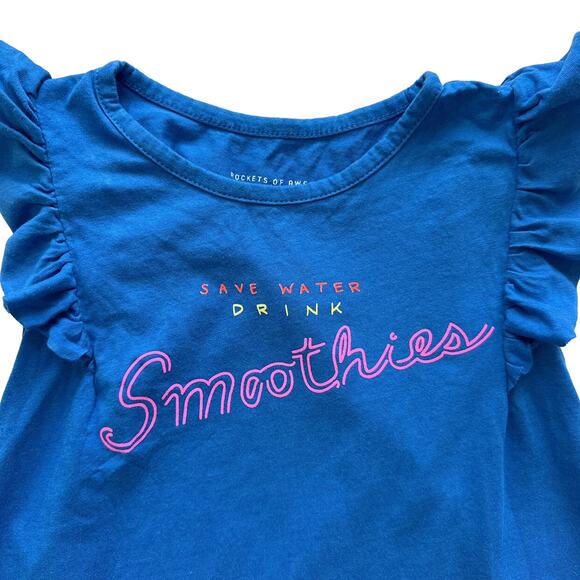 Rockets Of Awesome Save Water Drink Smoothies Tee Size 4 - Picture 2 of 4